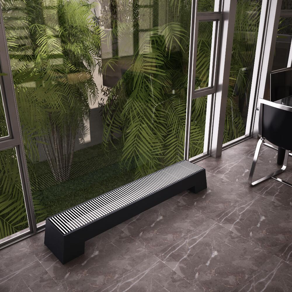 Adva - Anthracite Double Panel Low Level Convector Radiator - 8" x 55"