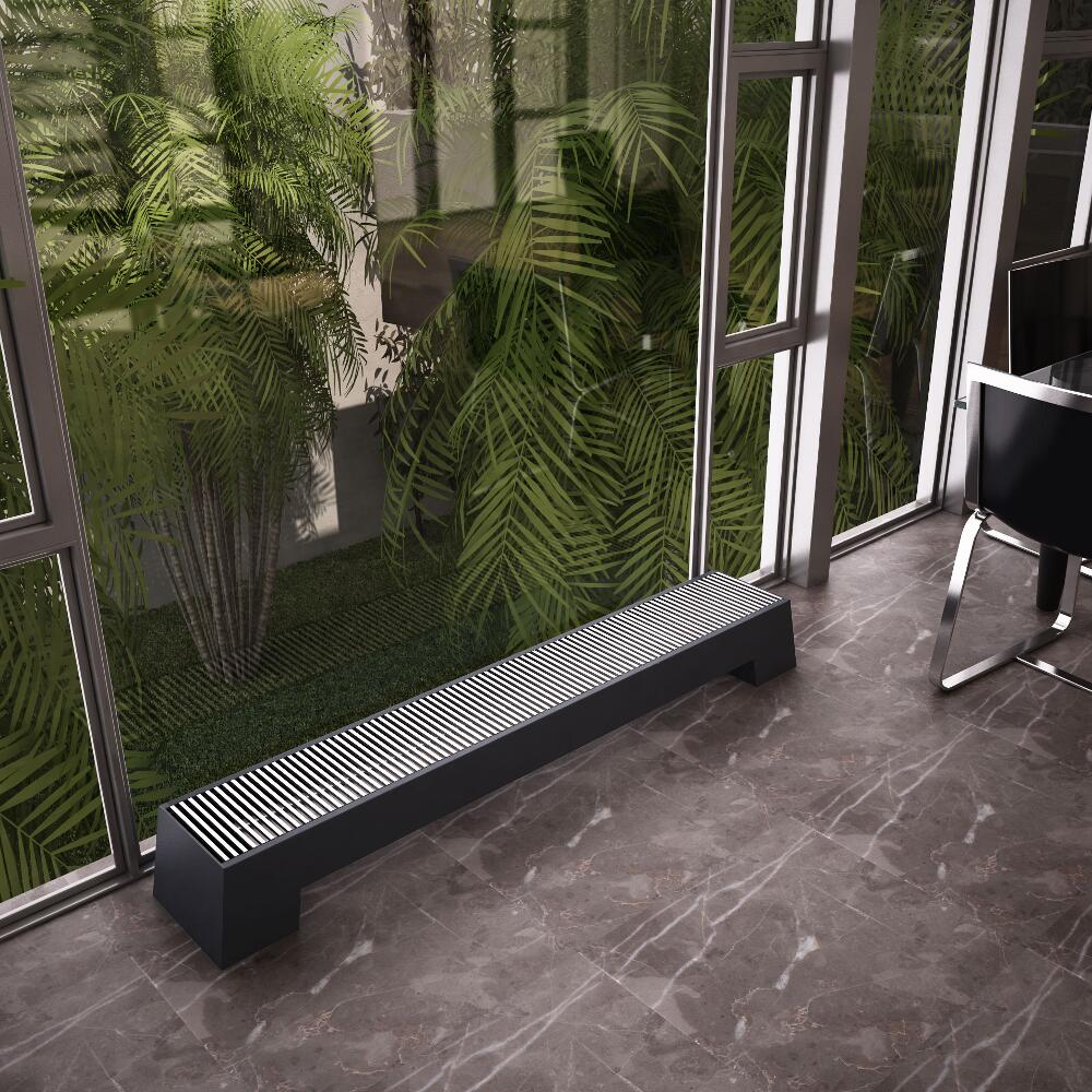 Adva - Anthracite Double Panel Low Level Convector Radiator - 8" x 71"