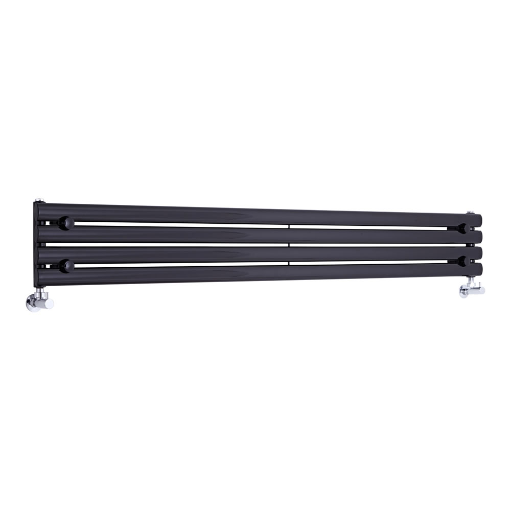 Revive - Black Horizontal Single-Panel Designer Radiator - 9.25" x 63"