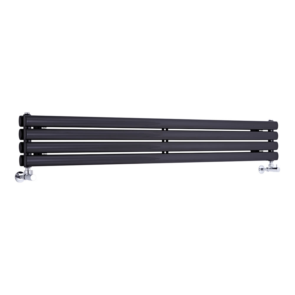Revive - Black Horizontal Double-Panel Designer Radiator - 9.25" x 63"