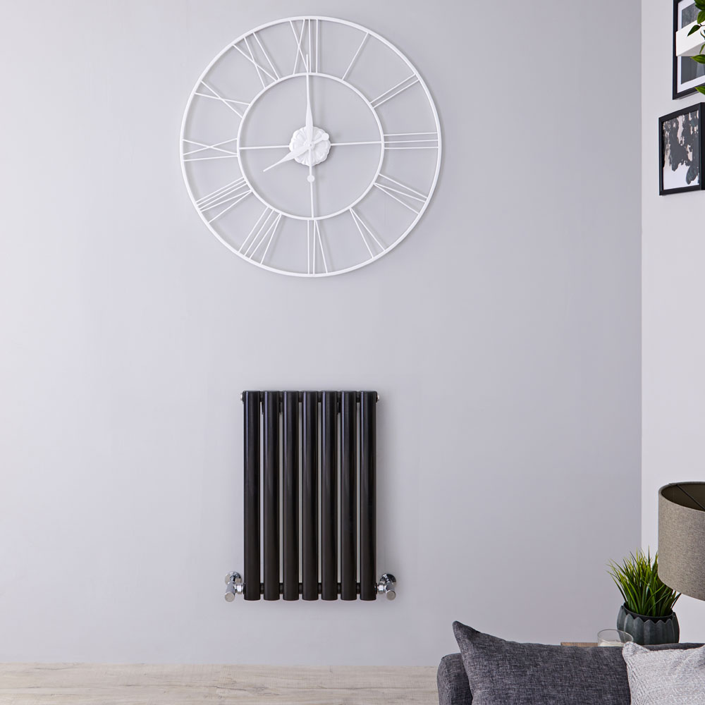 Revive - Black Horizontal Single-Panel Designer Radiator - 25" x 16.25"