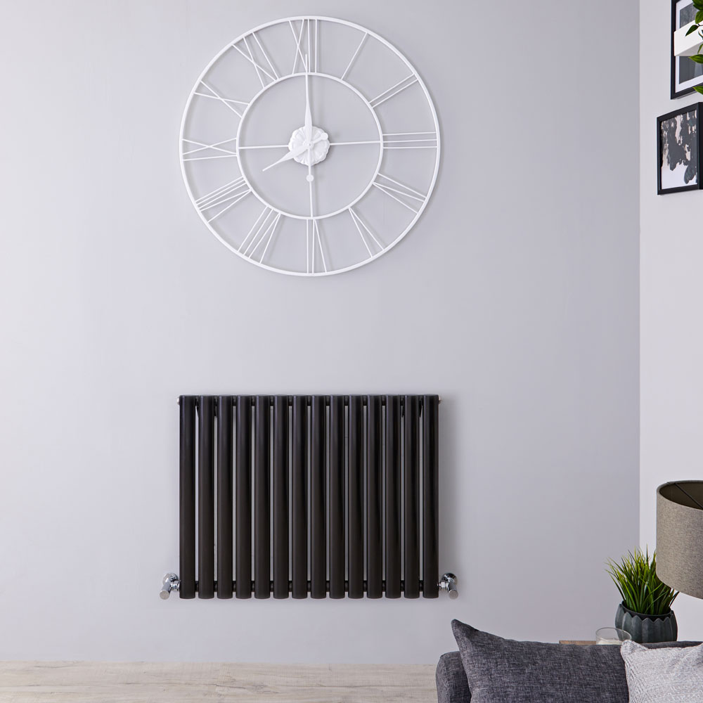Revive - Black Horizontal Single-Panel Designer Radiator - 25" x 32.75"