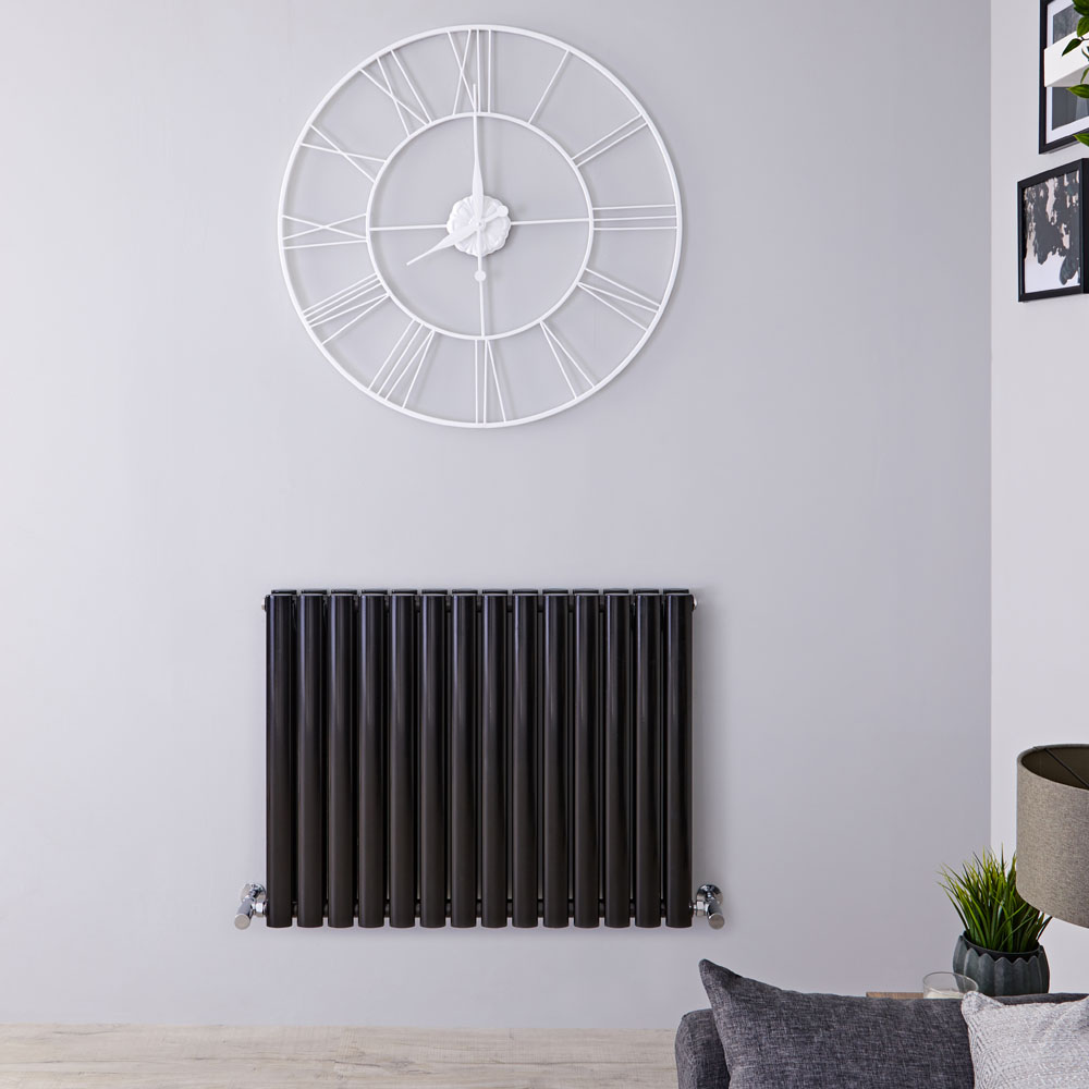 Revive - Black Horizontal Double-Panel Designer Radiator - 25" x 32.75"