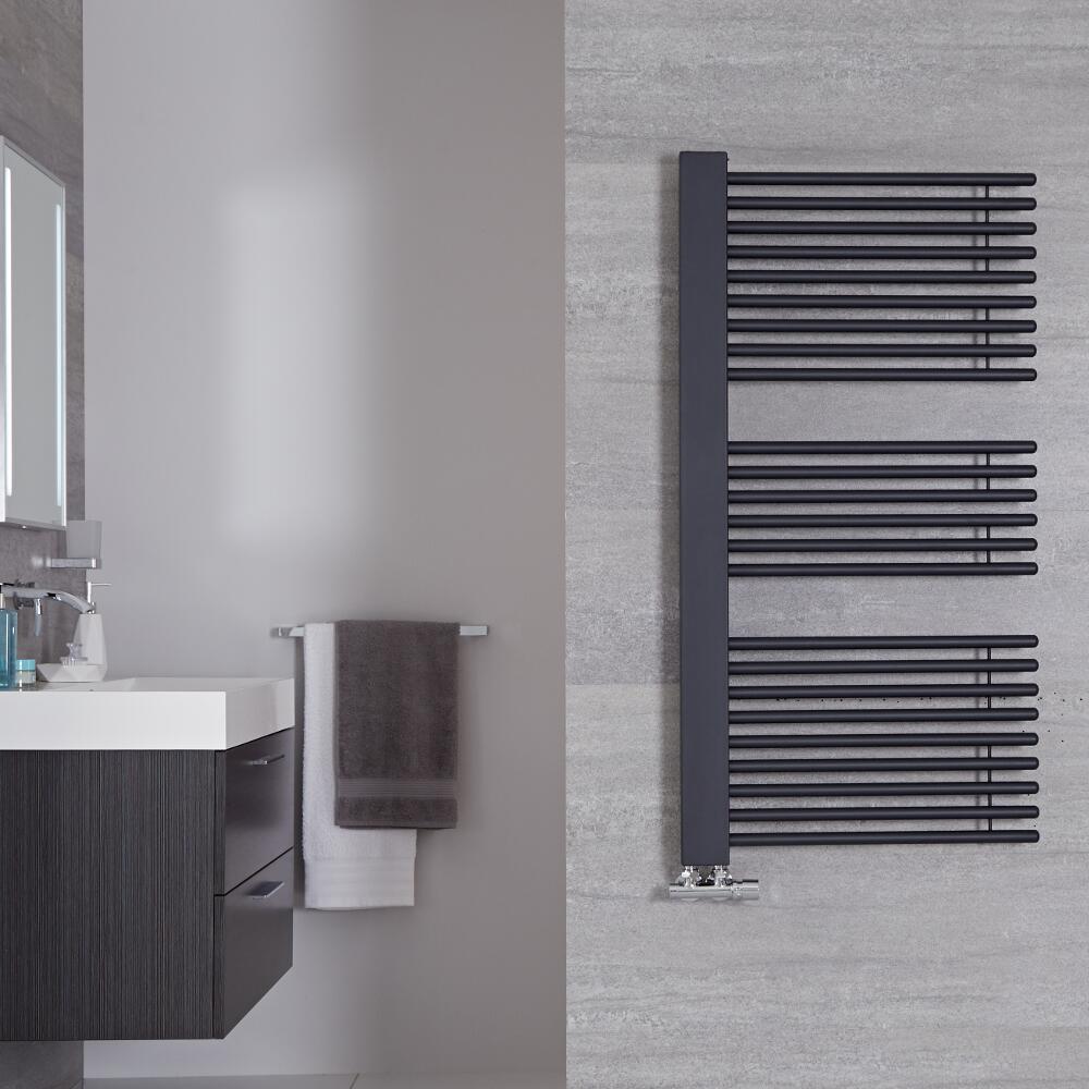 Bosa - Anthracite Hydronic Designer Towel Warmer - 46.75" x 23.5"