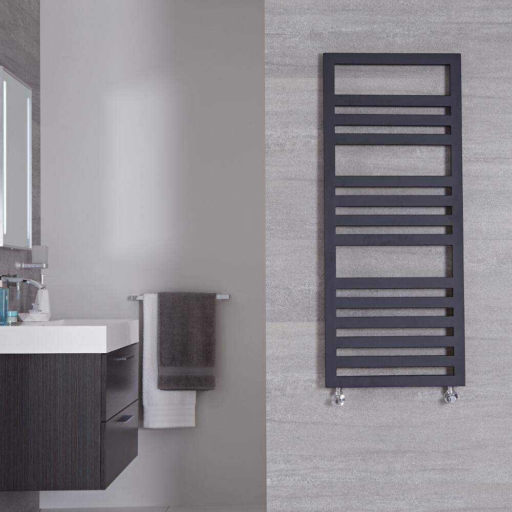 Firenze - Anthracite Hydronic Designer Towel Warmer - 47.25" x 19.75"