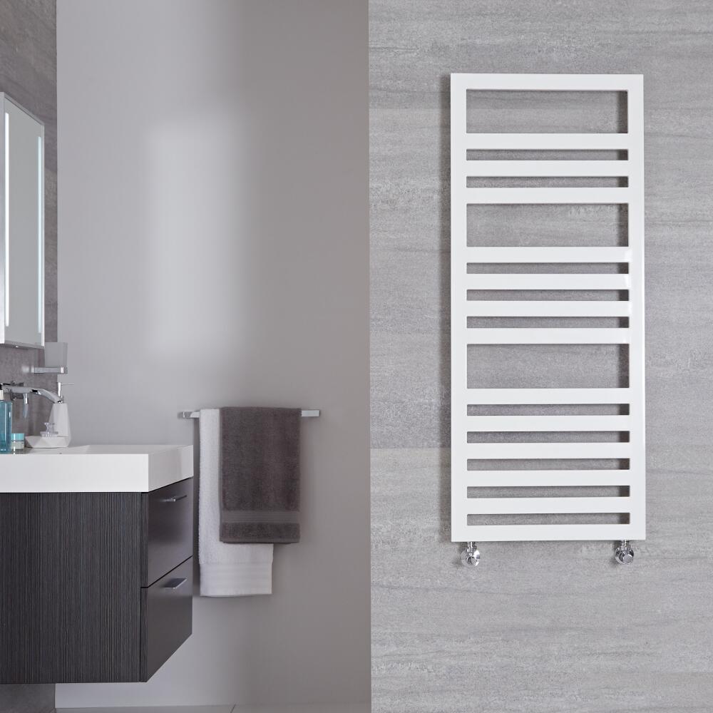 Firenze - White Hydronic Designer Towel Warmer - 47.25" x 19.75"