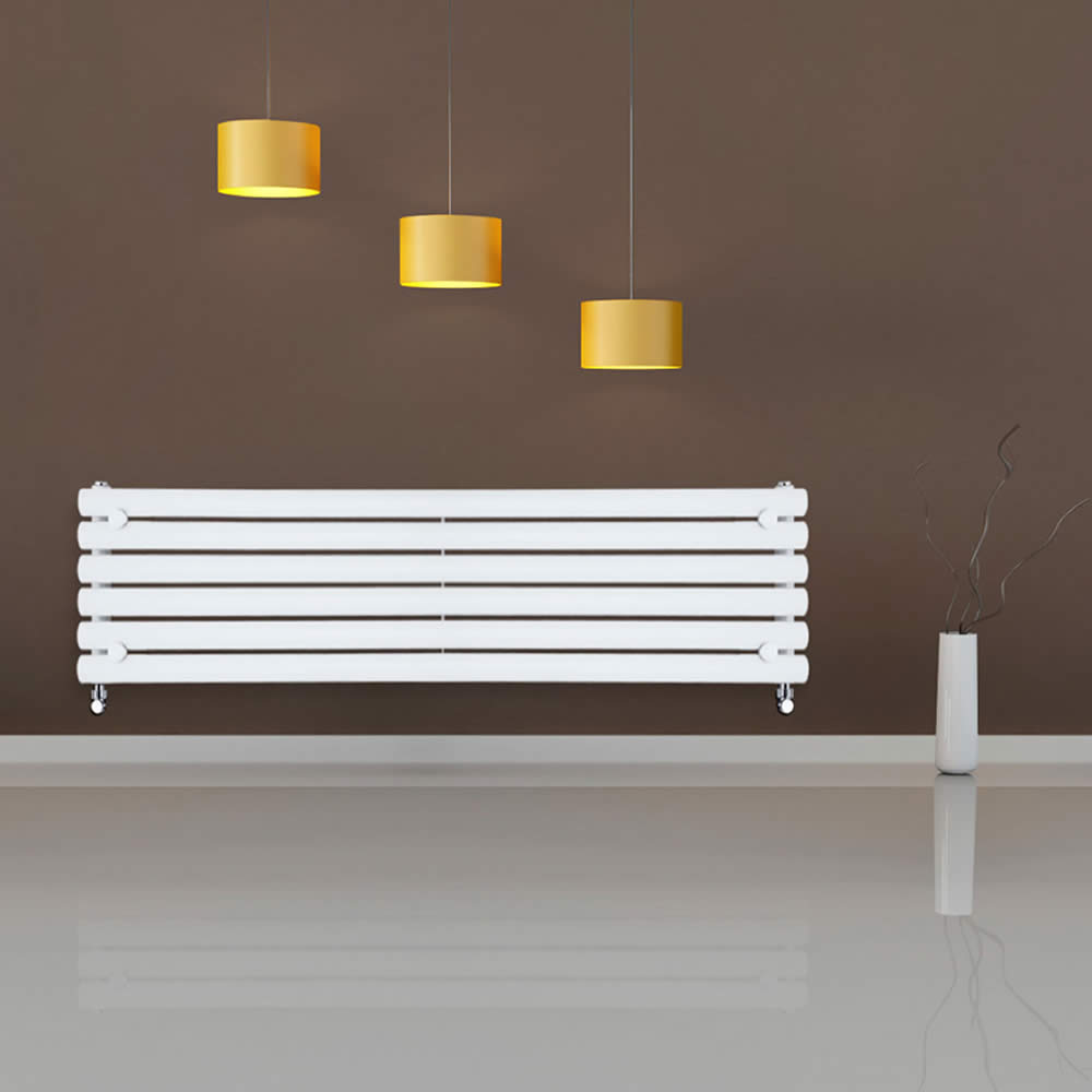 Revive - White Horizontal Single-Panel Designer Radiator - 14" x 63"
