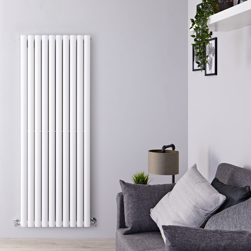 Revive - White Vertical Double-Panel Designer Radiator - 63" x 23.25"