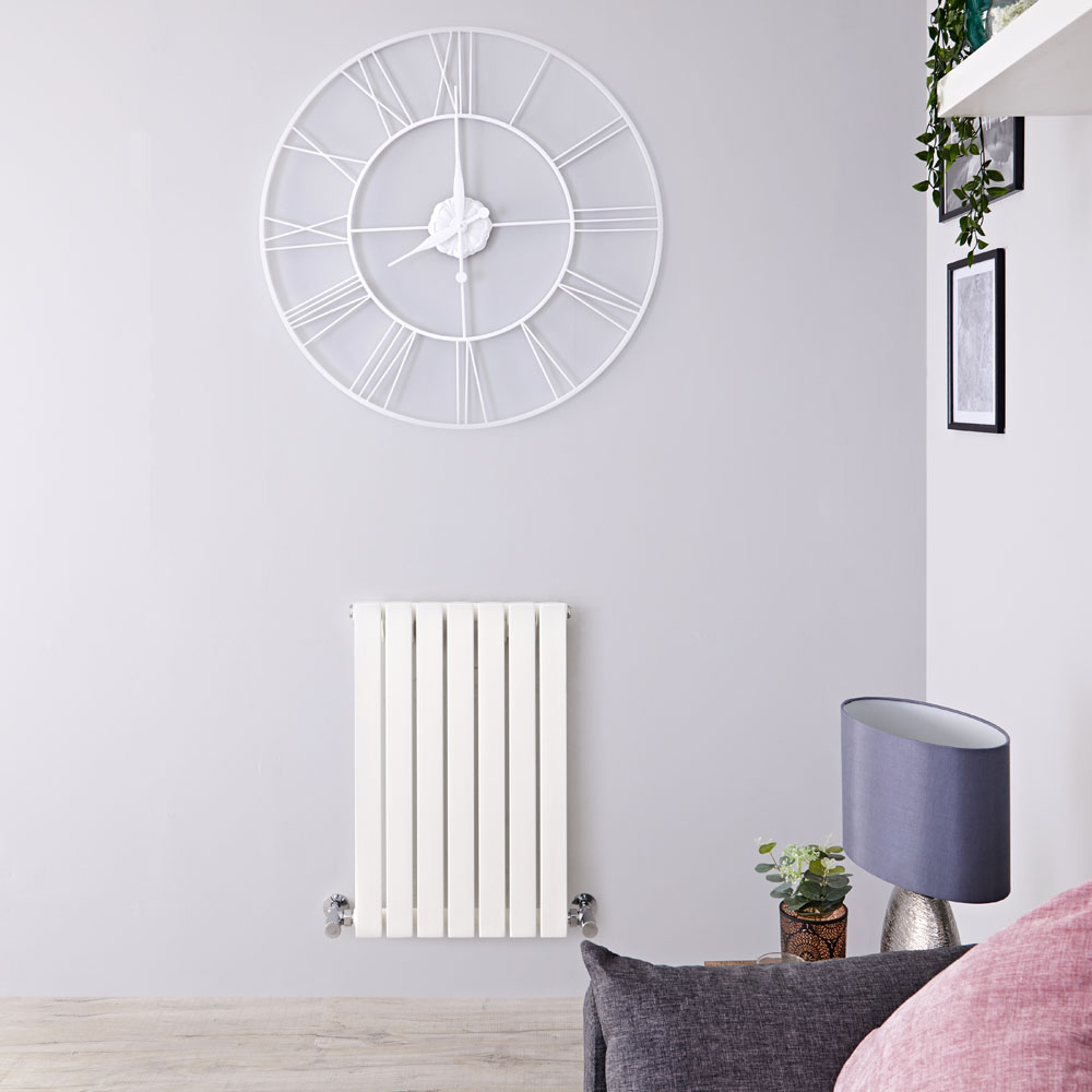 Sloane - White Horizontal Single Flat-Panel Designer Radiator - 25" x 16.5"