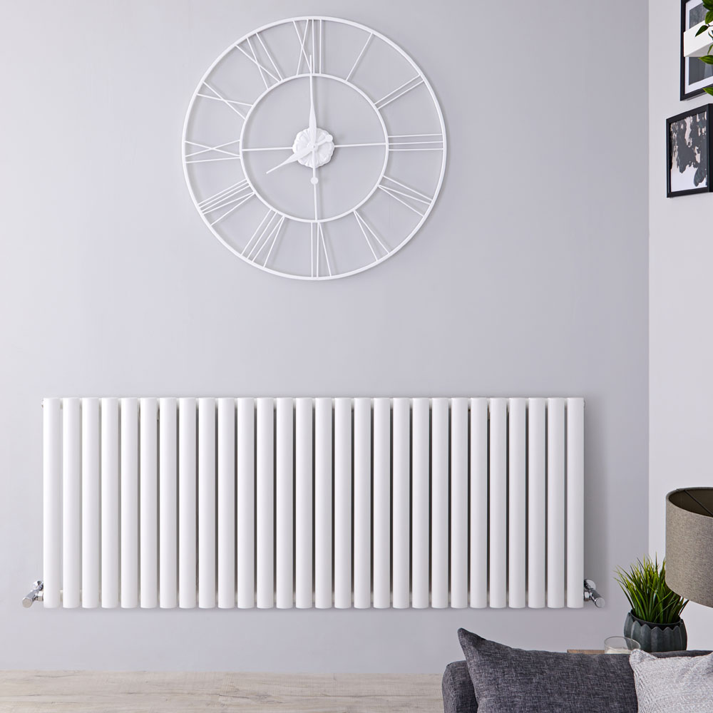 Revive - White Horizontal Single-Panel Designer Radiator - 25" x 64.75"