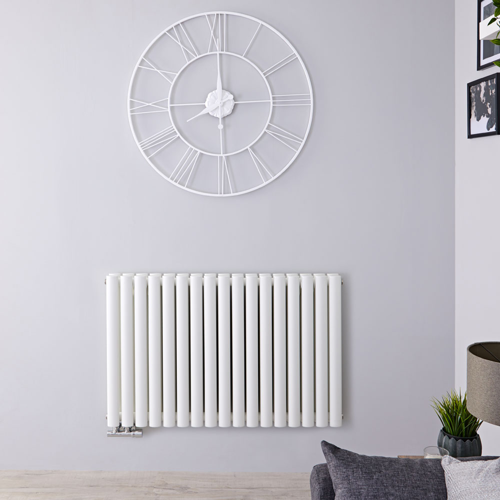 Revive Centrix - White Horizontal Double-Panel Designer Radiator - 25" x 39.25"