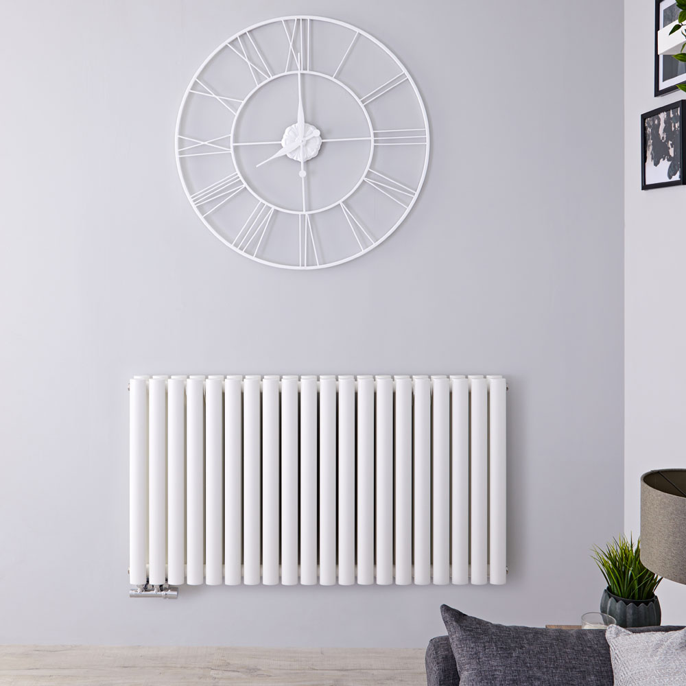 Revive Centrix - White Horizontal Double-Panel Designer Radiator - 25" x 46.5"