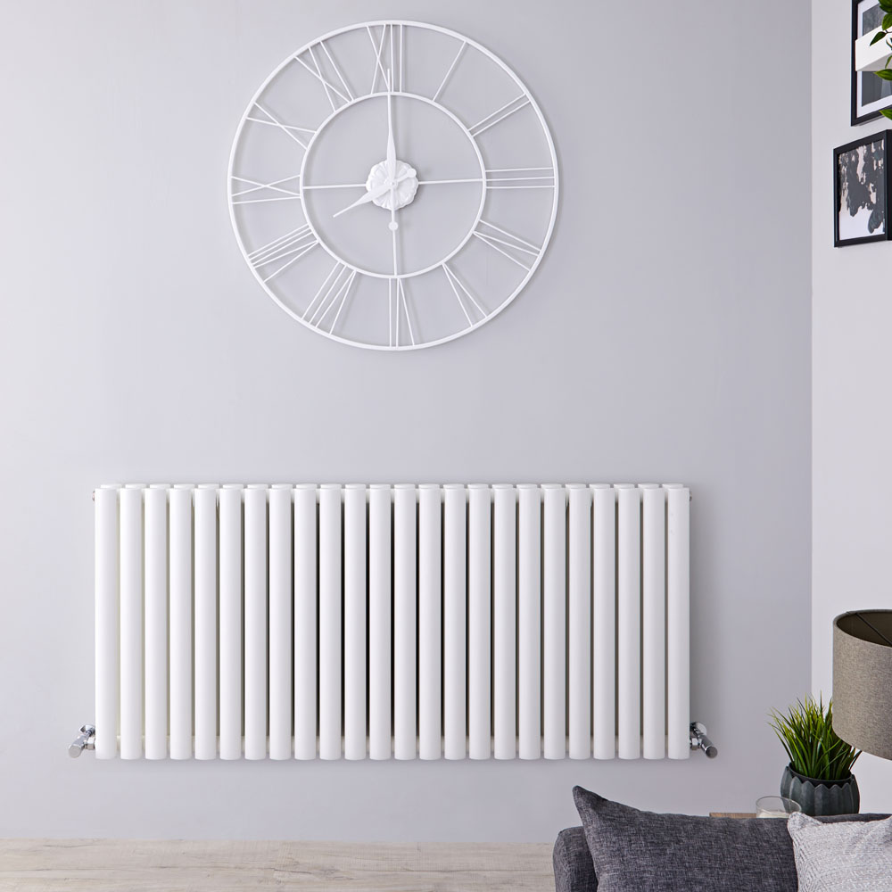 Revive - White Horizontal Double-Panel Designer Radiator - 25" x 55.5"