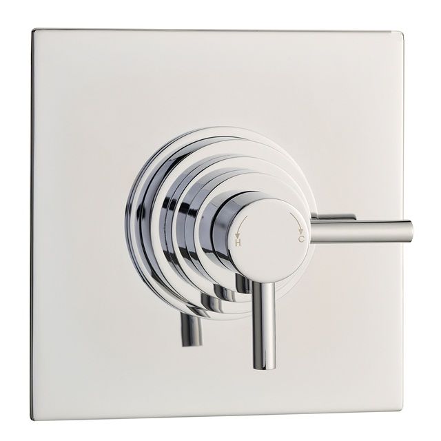 Modern Concealed Thermostatic Shower Faucet Dual Control- Square - Chrome Plated Brass