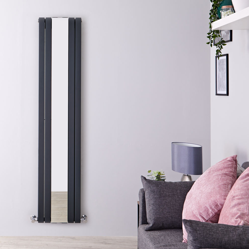 Sloane - Anthracite Vertical Double-Panel Designer Radiator - 70.75" x 15"