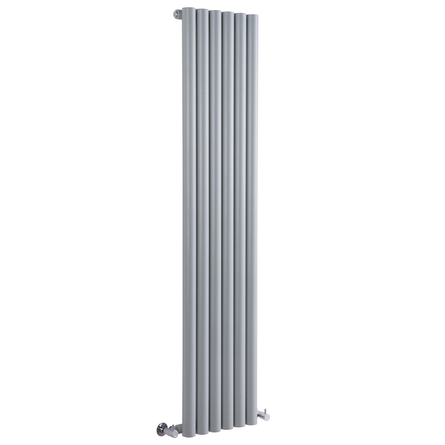 Savy - Silver Vertical Single-Panel Designer Radiator - 63" x 14"
