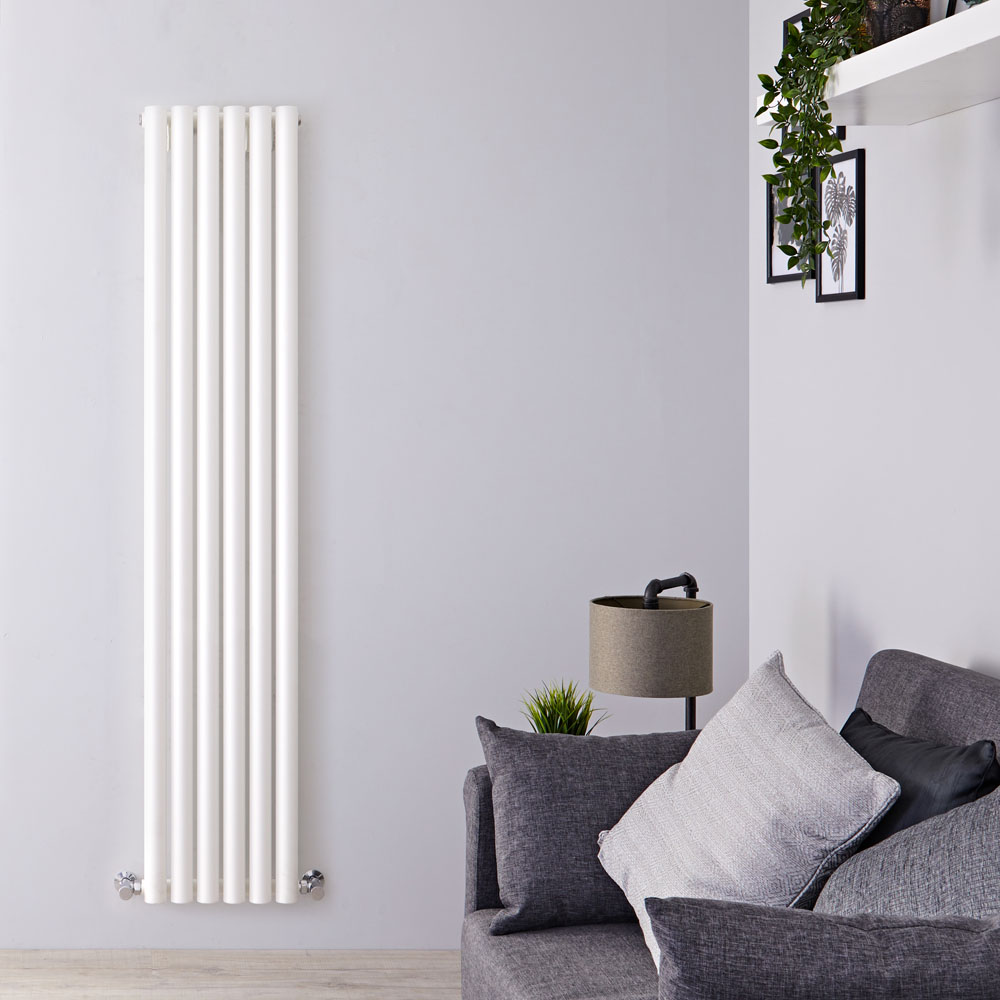 Savy - White Vertical Single-Panel Designer Radiator - 63" x 14"
