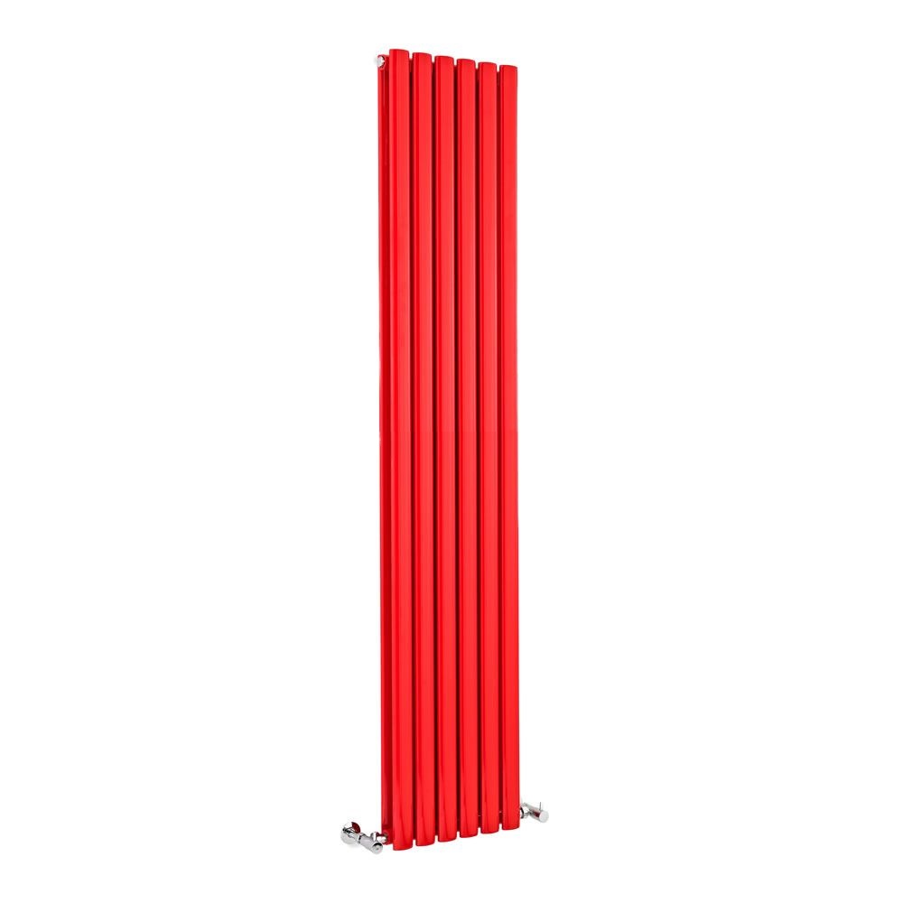 Revive - Red Vertical Double-Panel Designer Radiator - 70.75" x 14"