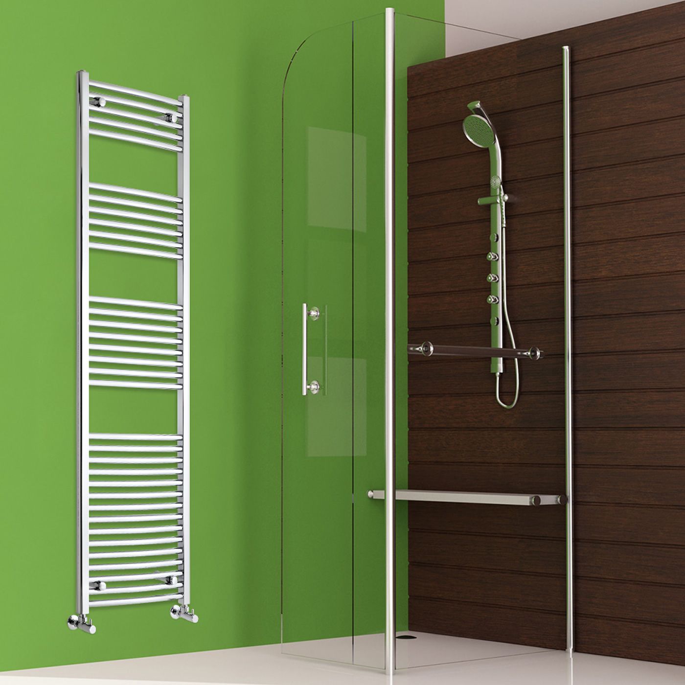 Etna - Hydronic Chrome Heated Towel Warmer - 70.75" x 19.75"