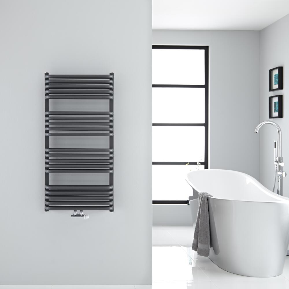 Arch - Anthracite Hydronic Heated Towel Warmer - 39.25" x 19.75"