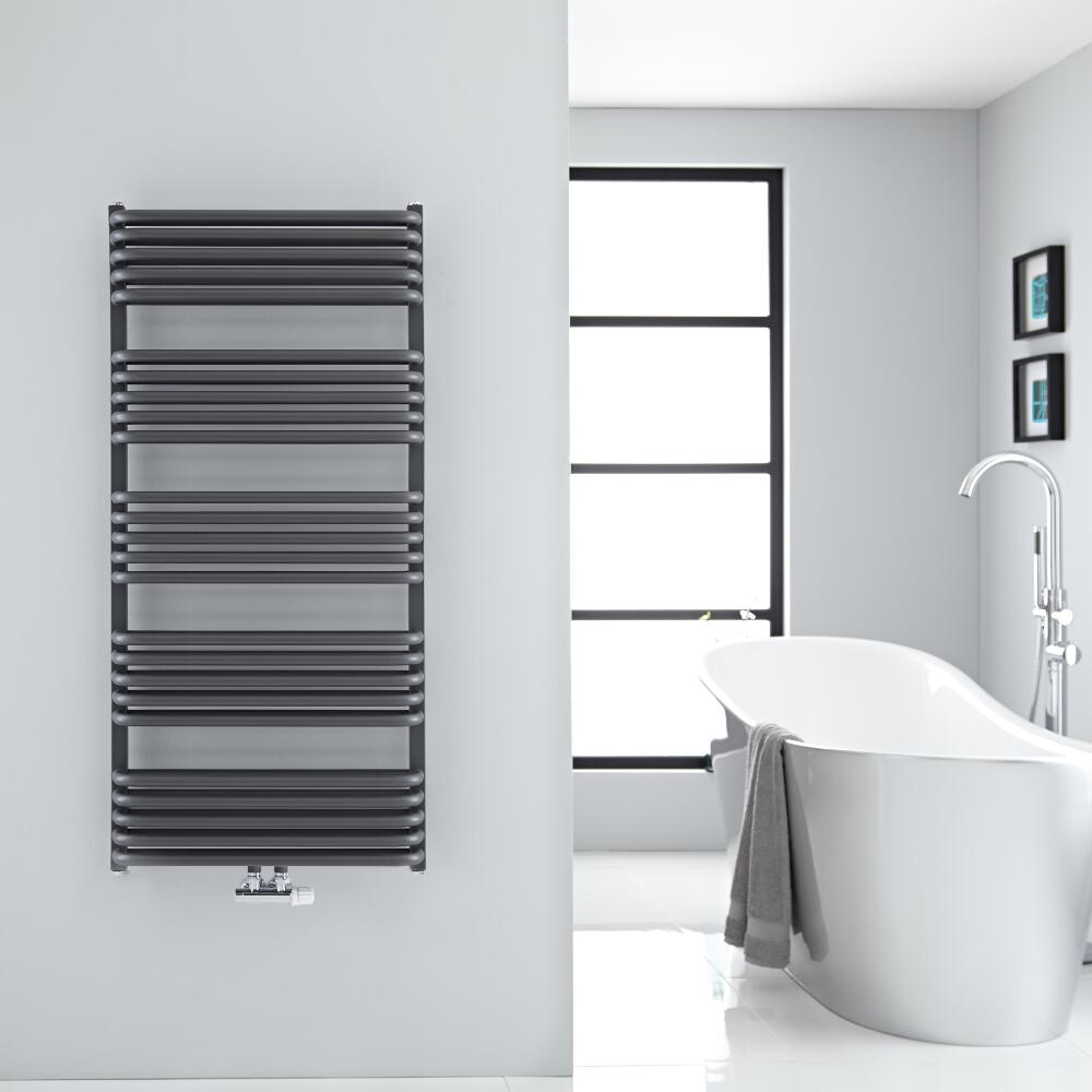 Arch - Anthracite Hydronic Heated Towel Warmer - 50" x 23.5"