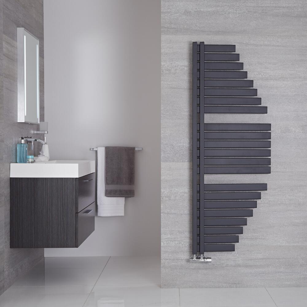 Lazio - Anthracite Hydronic Designer Towel Warmer - 57.5" x 21.5"
