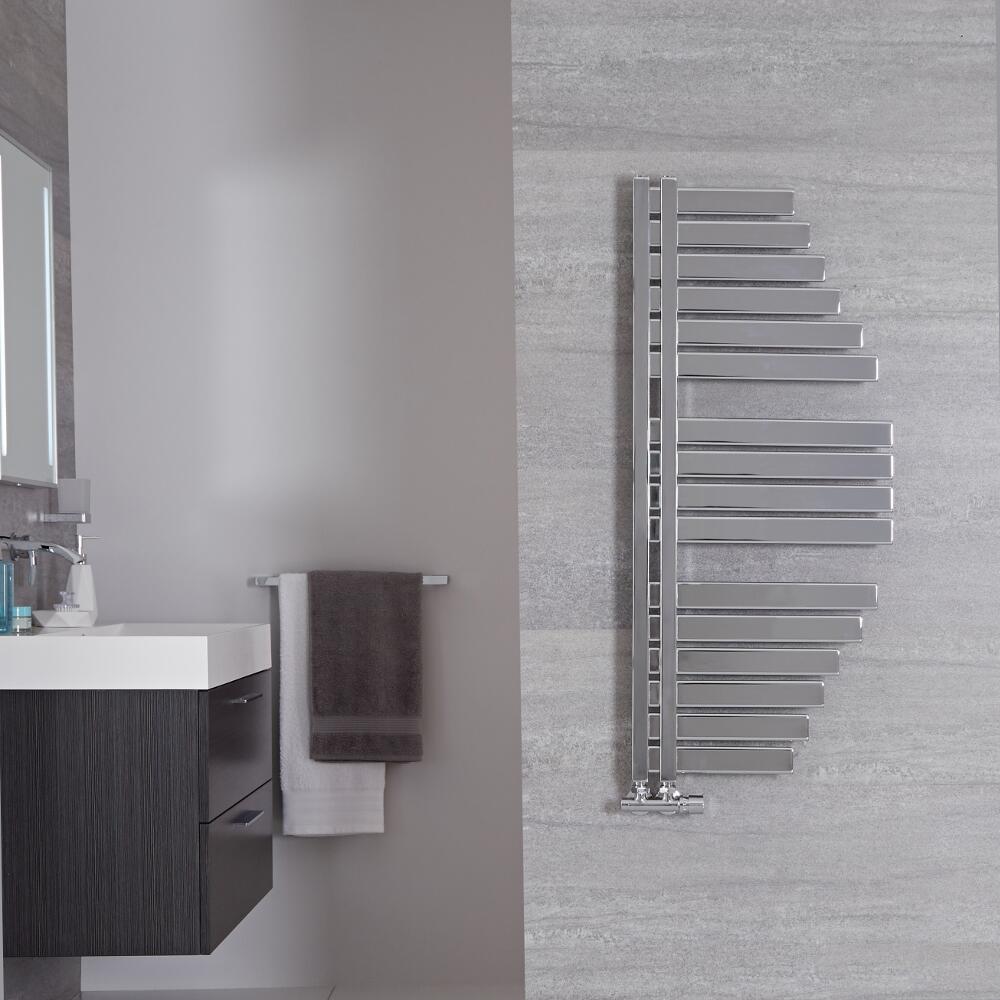 Lazio - Chrome Hydronic Designer Towel Warmer - 43.25" x 19"