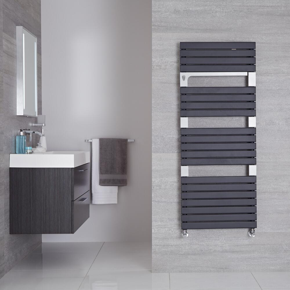 Seina - Anthracite Hydronic Designer Towel Warmer - 53.5" x 21.75"