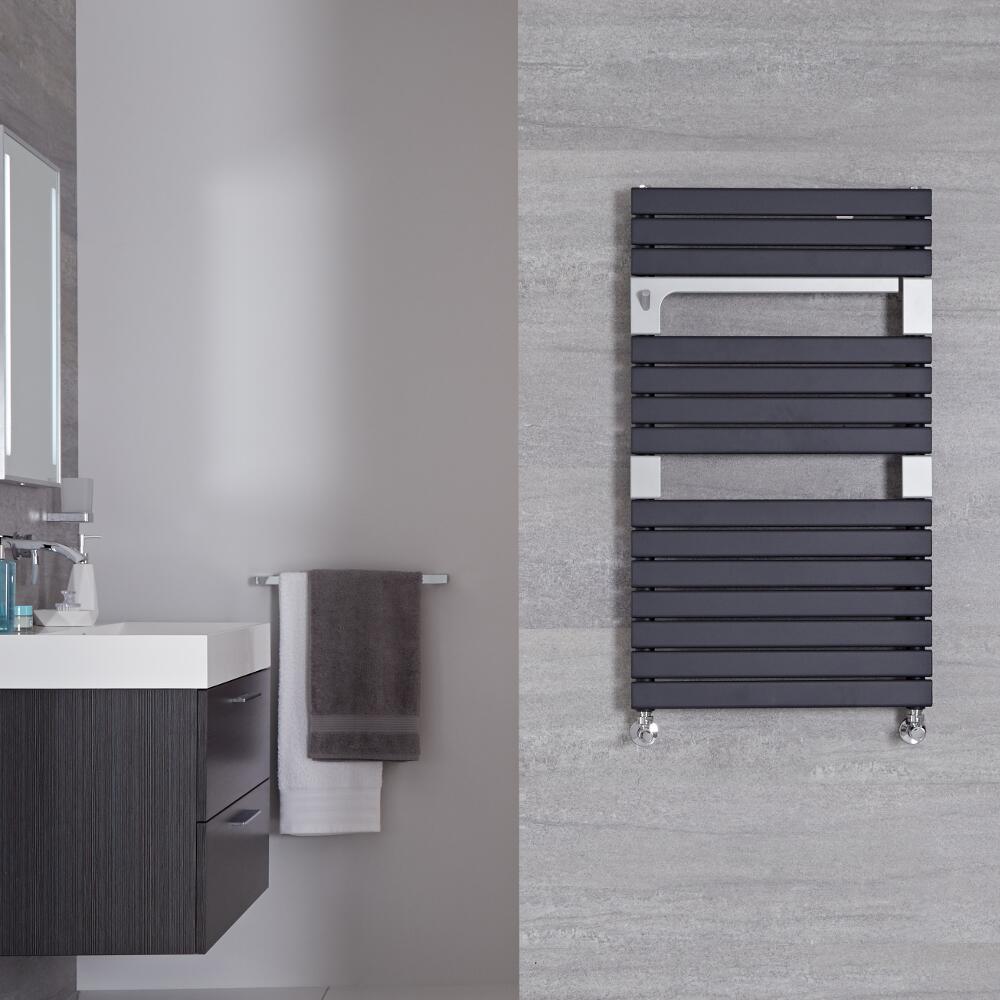 Seina - Anthracite Hydronic Designer Towel Warmer - 37.5" x 21.75"