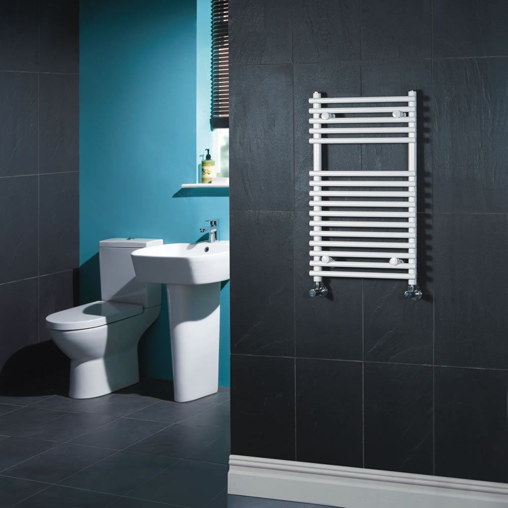 Ischia - Hydronic White Heated Towel Warmer - 29.5" x 17.75"