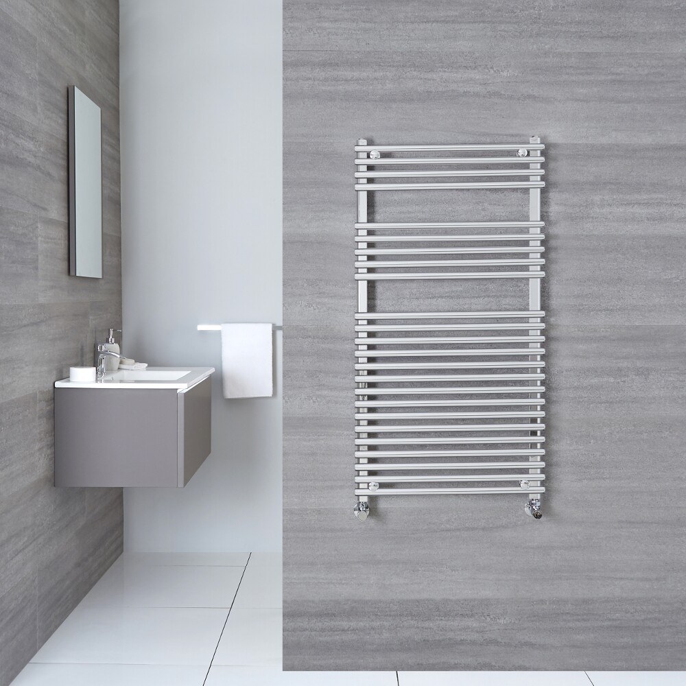 Ischia - Hydronic Chrome Heated Towel Warmer - 45.25" x 17.75"