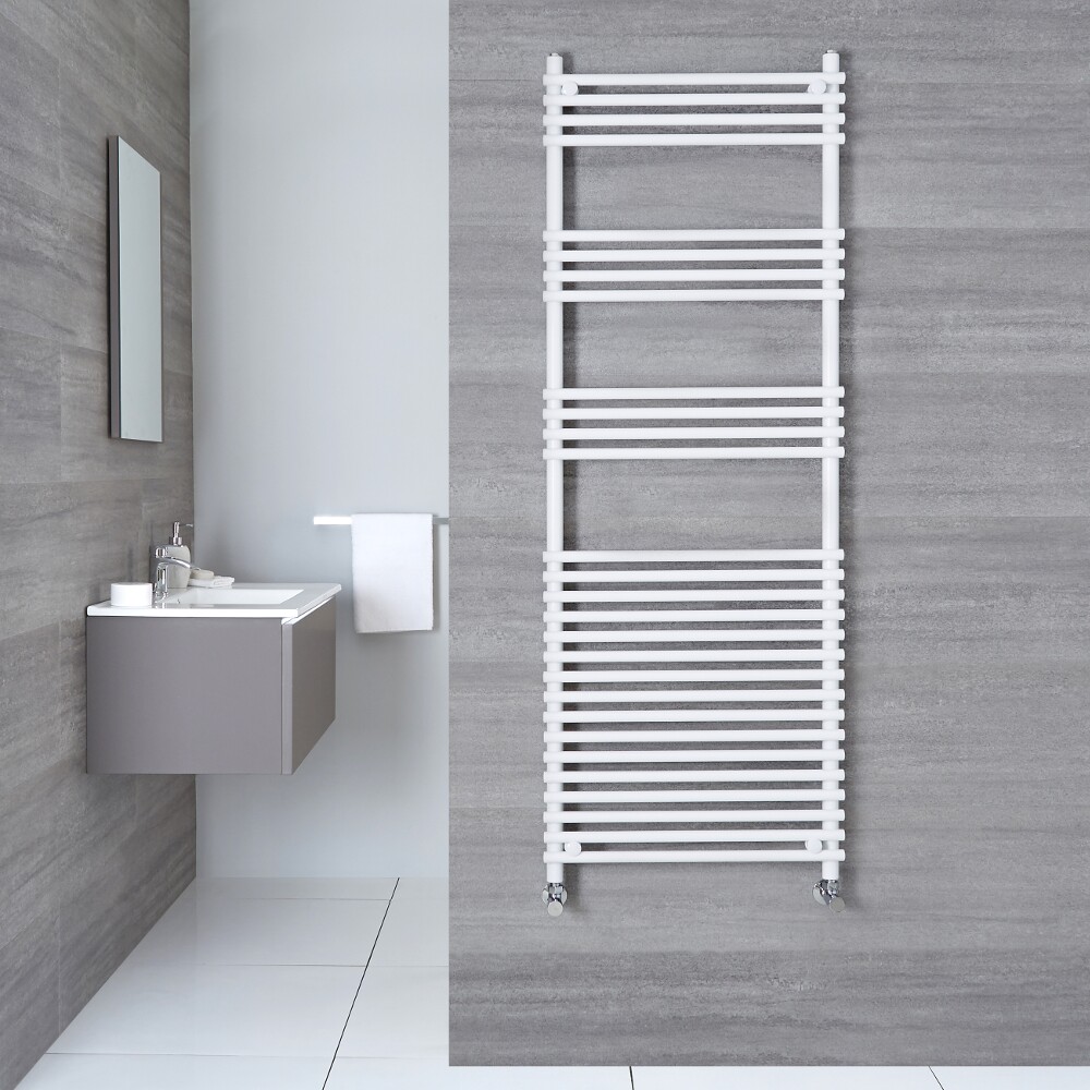 Ischia - Hydronic White Heated Towel Warmer - 65" x 17.75"