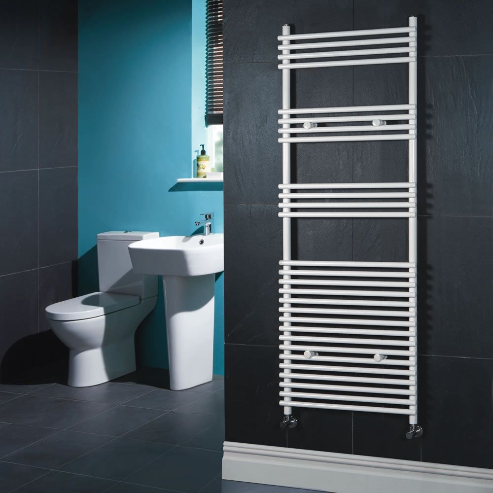Ischia - Hydronic White Heated Towel Warmer - 65" x 23.5"