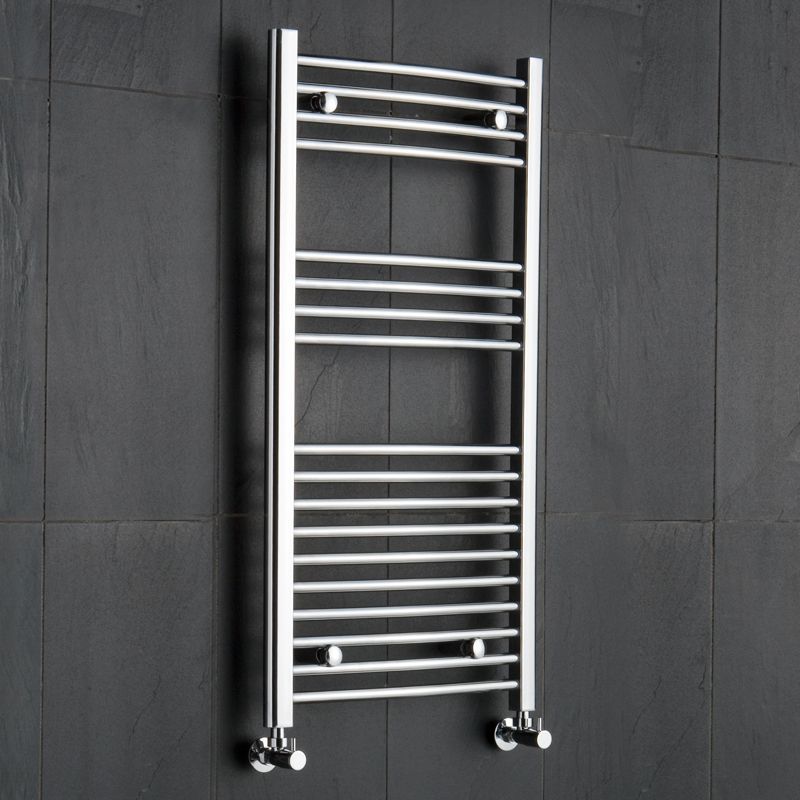 Linosa - Hydronic Chrome Curved Heated Towel Warmer - 39.25" x 19.75"