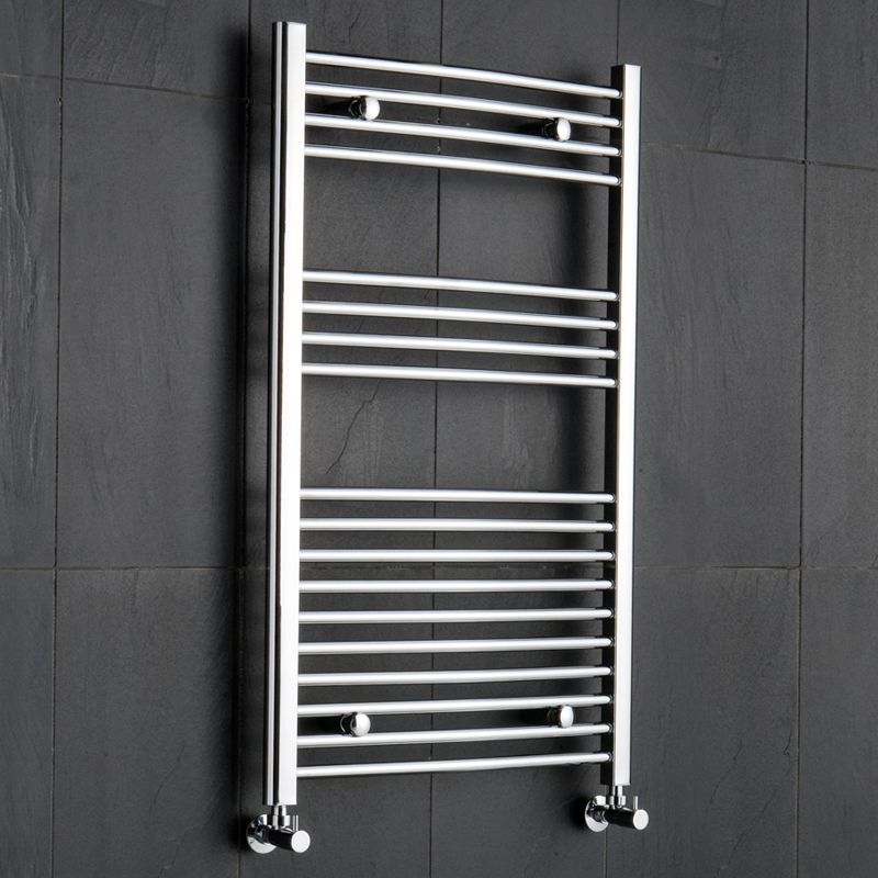 Linosa - Hydronic Chrome Curved Heated Towel Warmer - 39.25" x 23.5"