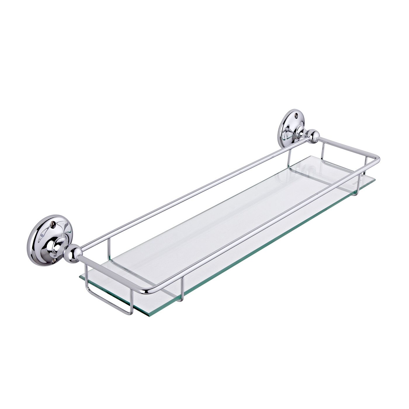Glass Gallery Shelf, Chrome Finish