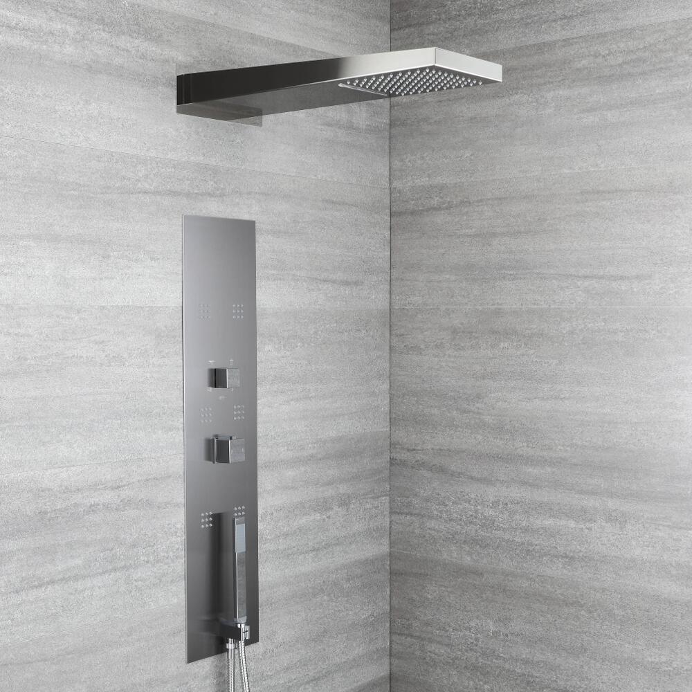 Interval Concealed Thermostatic Shower Panel with Waterfall Head