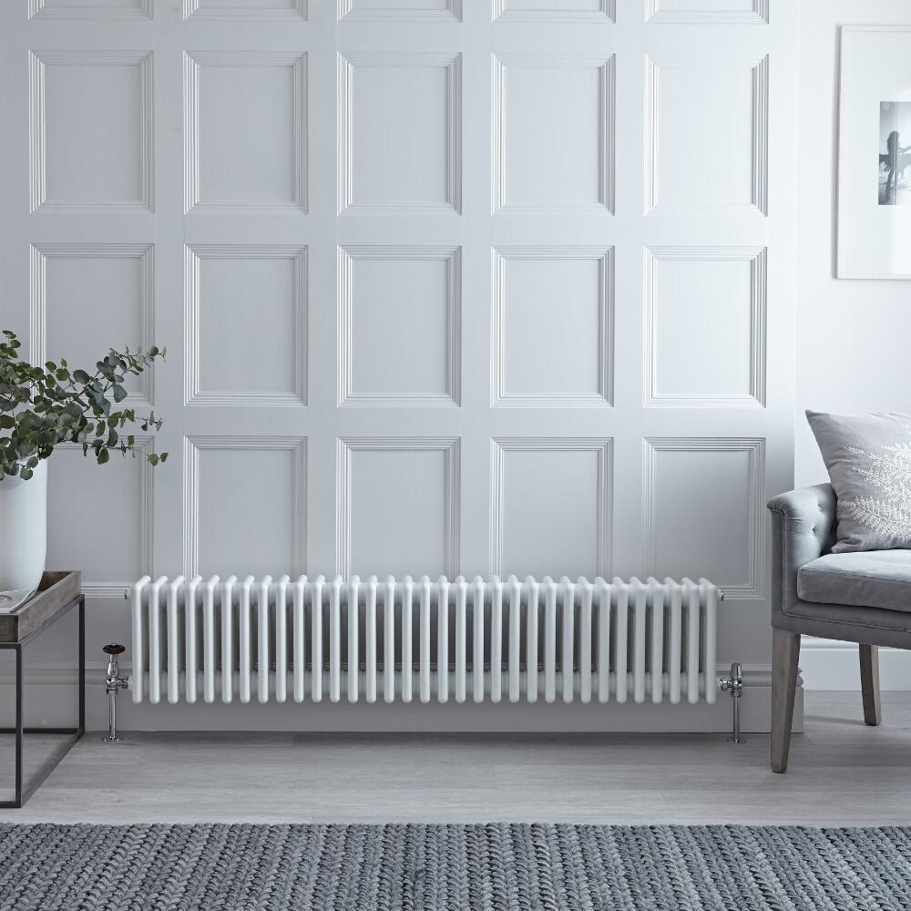 Regent - White Horizontal 4-Column Traditional Cast-Iron Style Radiator - 11.75" x 58.5"