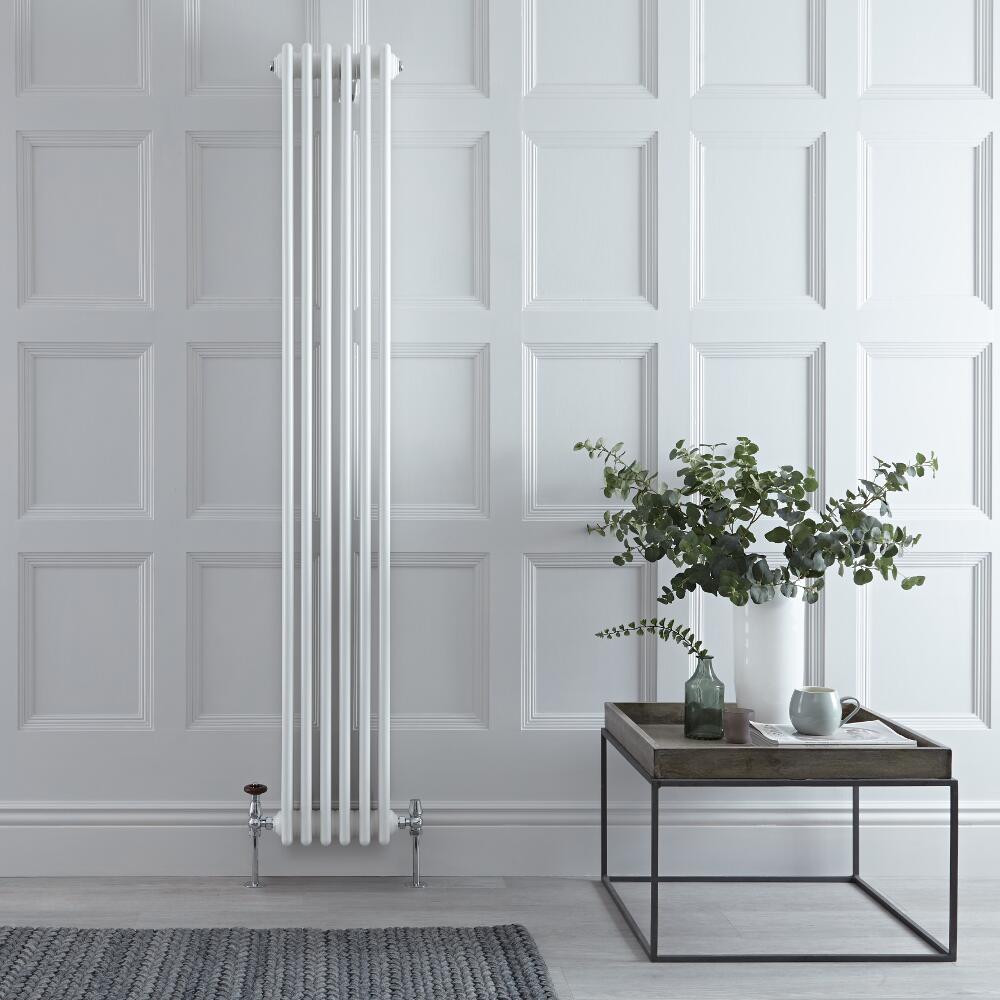 Regent - White Vertical 4-Column Traditional Cast-Iron Style Radiator - 70.75" x 10.75"
