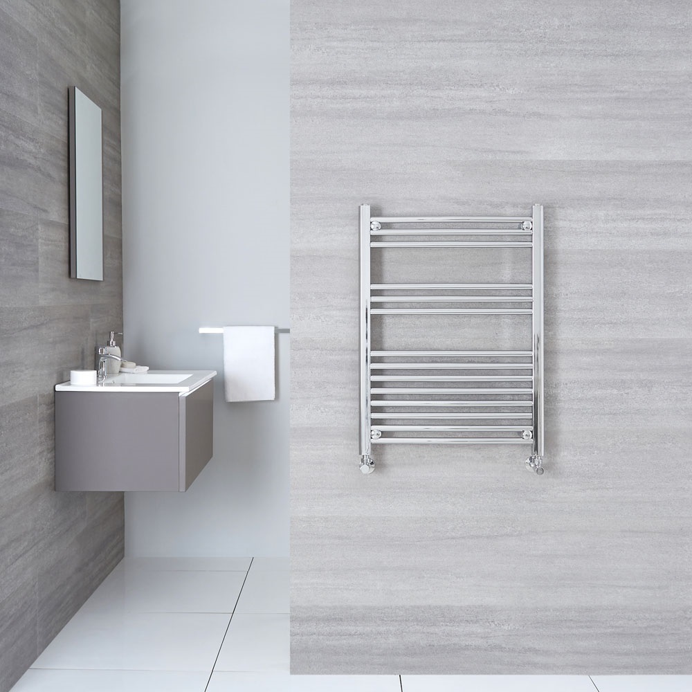 Linosa - Hydronic Chrome Flat Heated Towel Warmer - 31.5" x 23.5"