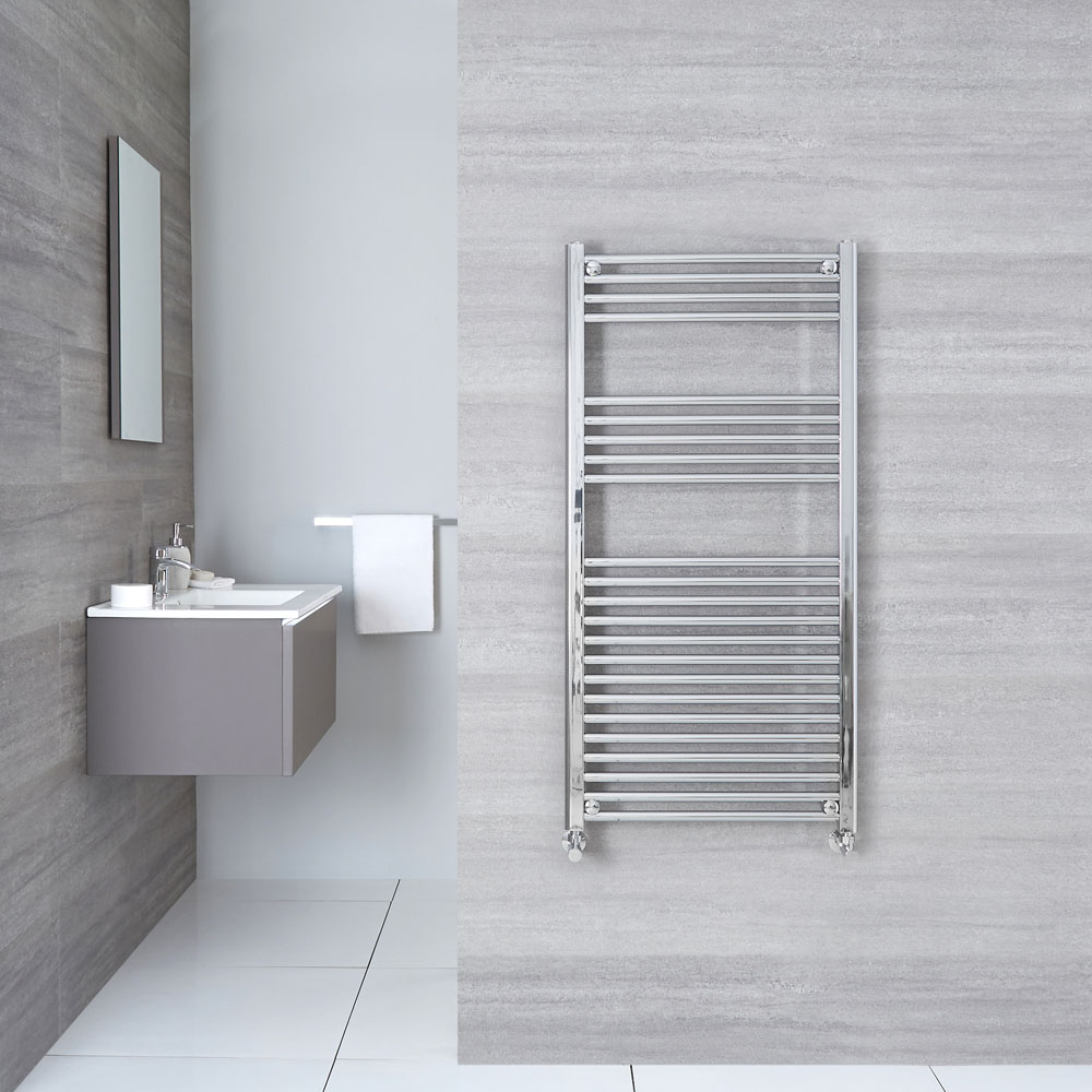 Linosa - Hydronic Chrome Flat Heated Towel Warmer - 47.25" x 23.5"
