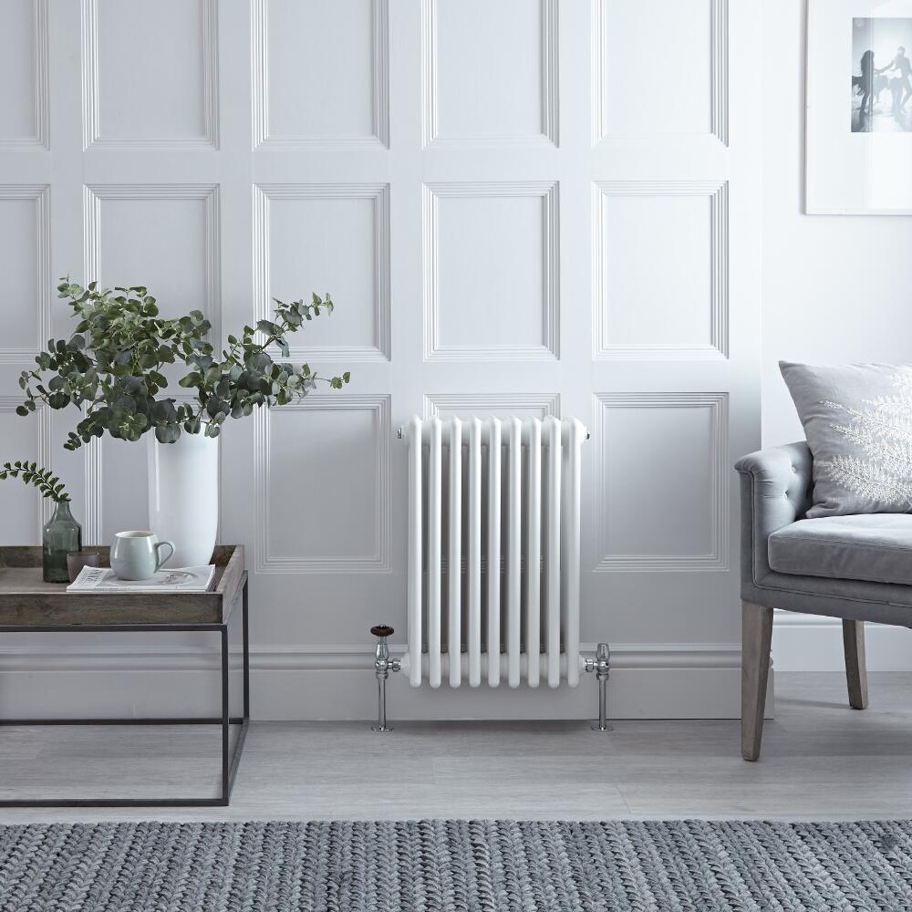 Regent - White Horizontal 2-Column Traditional Cast-Iron Style Radiator - 11.75" x 31"