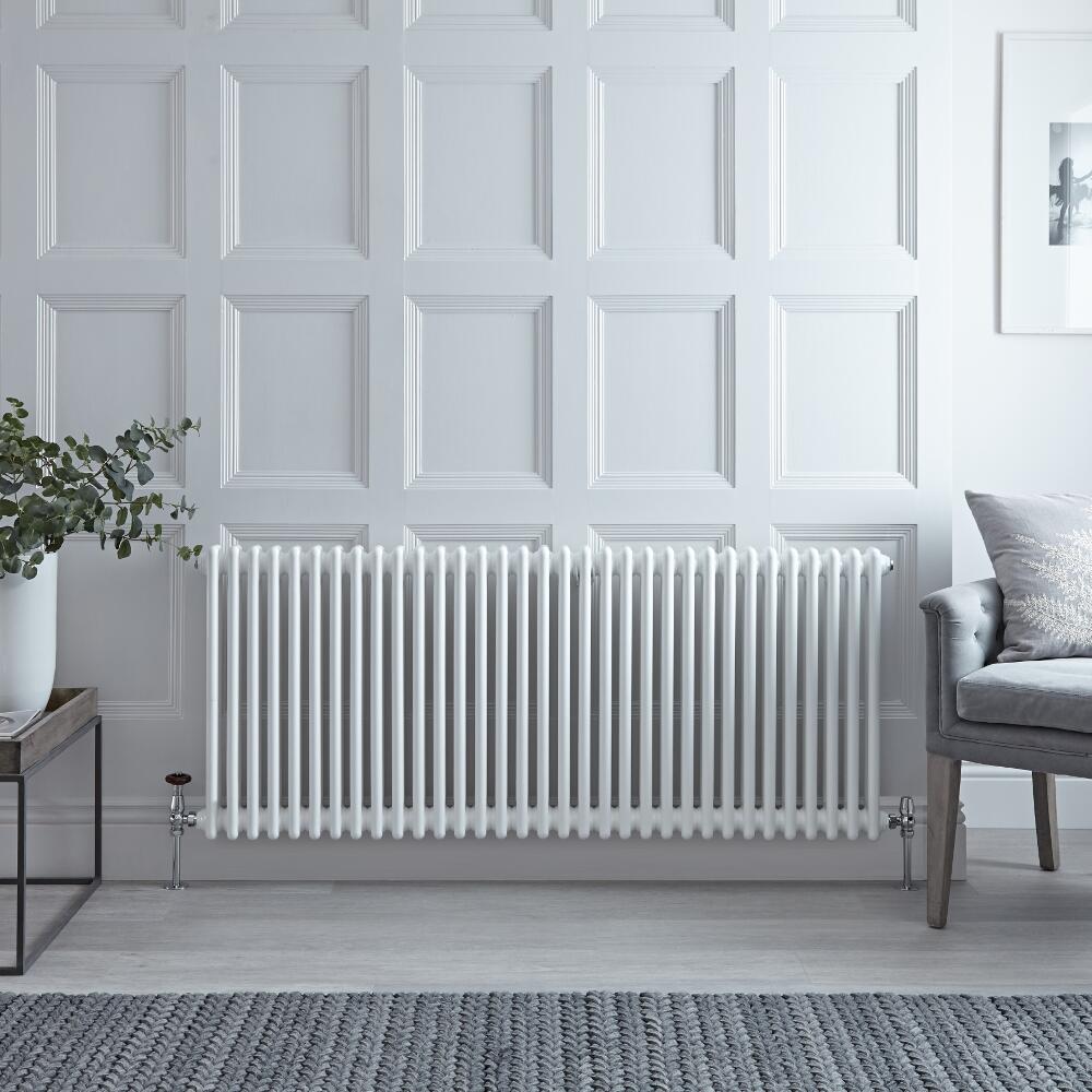 Regent - White Horizontal 2-Column Traditional Cast-Iron Style Radiator - 23.5" x 59.25"