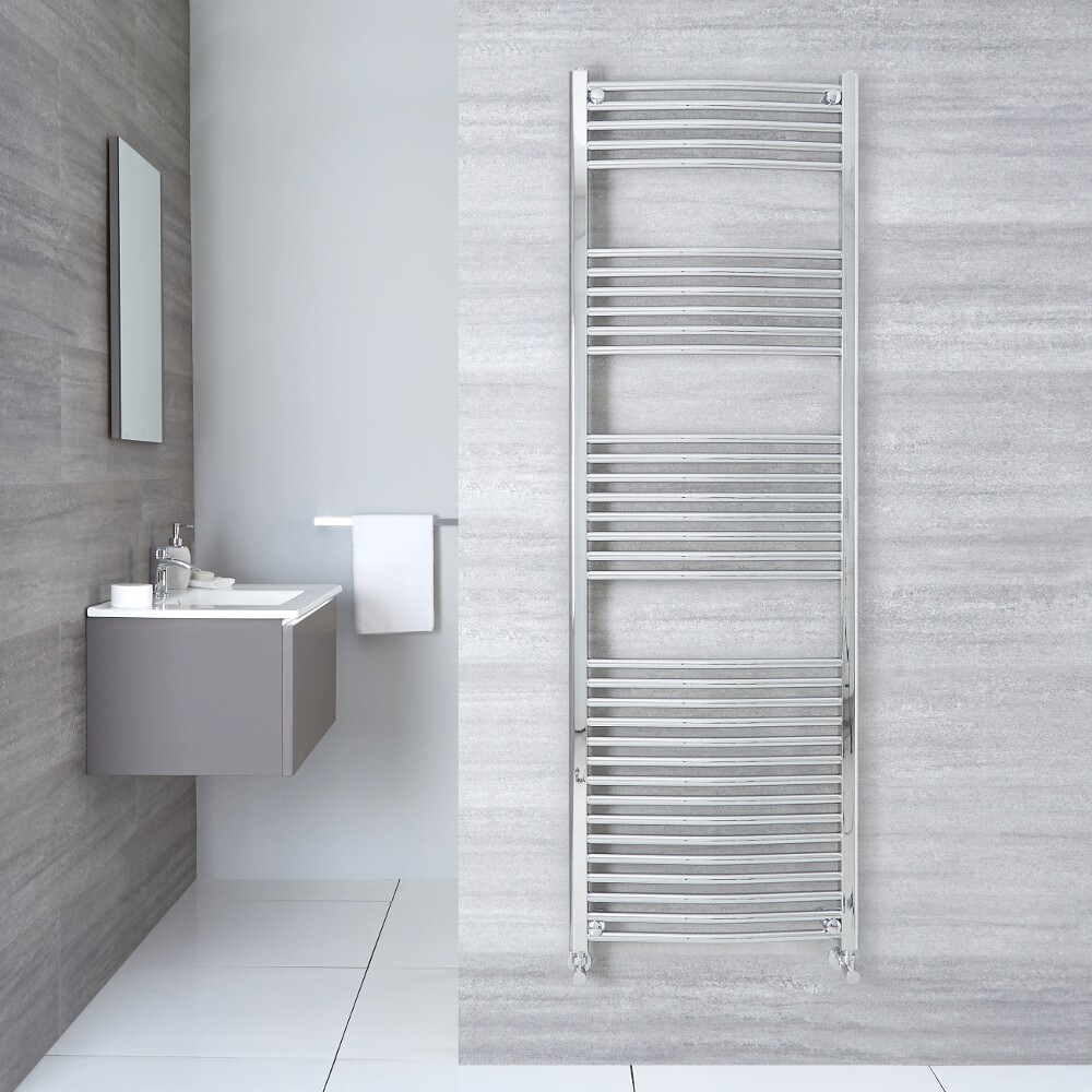 Etna - Hydronic Chrome Heated Towel Warmer - 70.75" x 19.75"