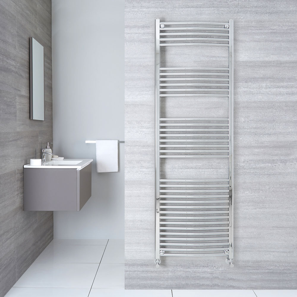 Etna - Hydronic Chrome Heated Towel Warmer - 70.75" x 23.5"