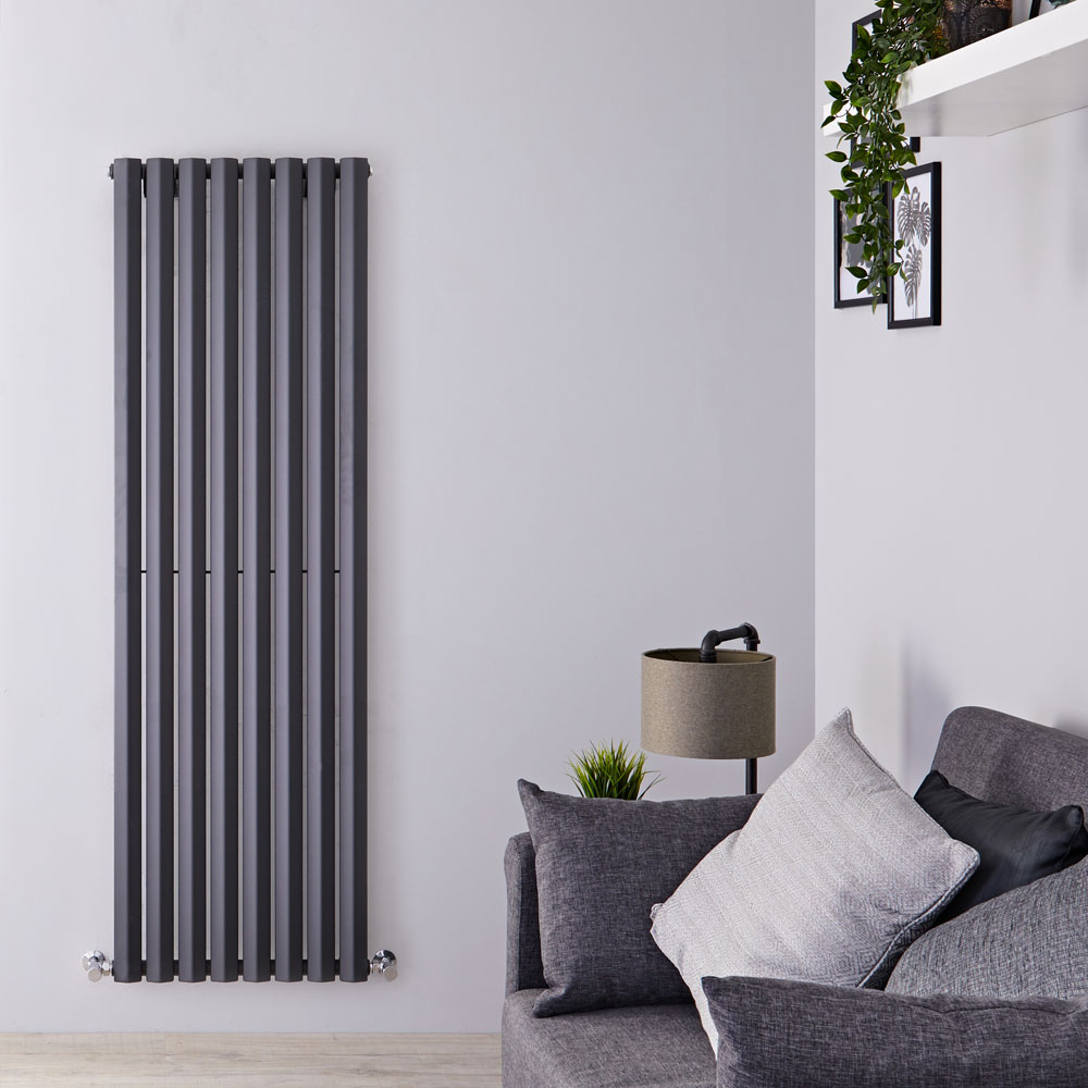 Edifice - Anthracite Vertical Single-Panel Designer Radiator - 70" x 22"