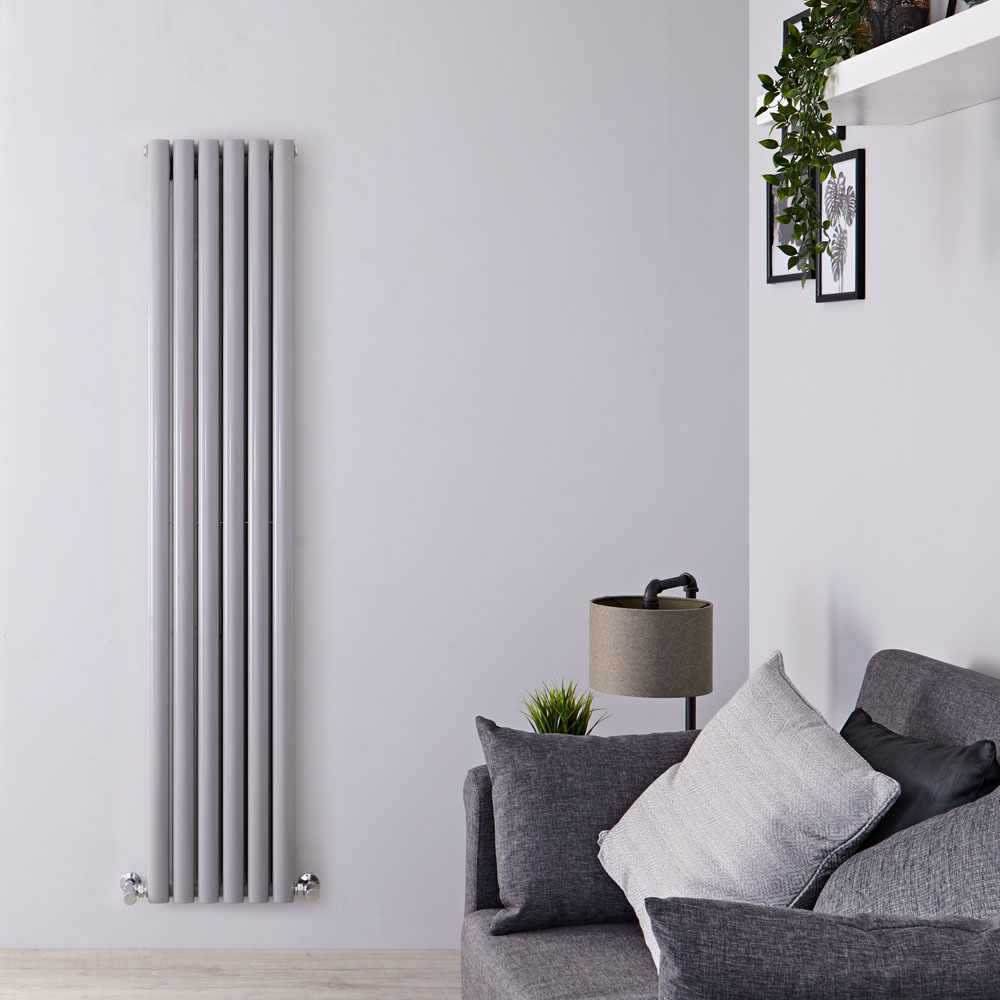 Revive - Chrome Vertical Double-Panel Designer Radiator - 70.75" x 14"