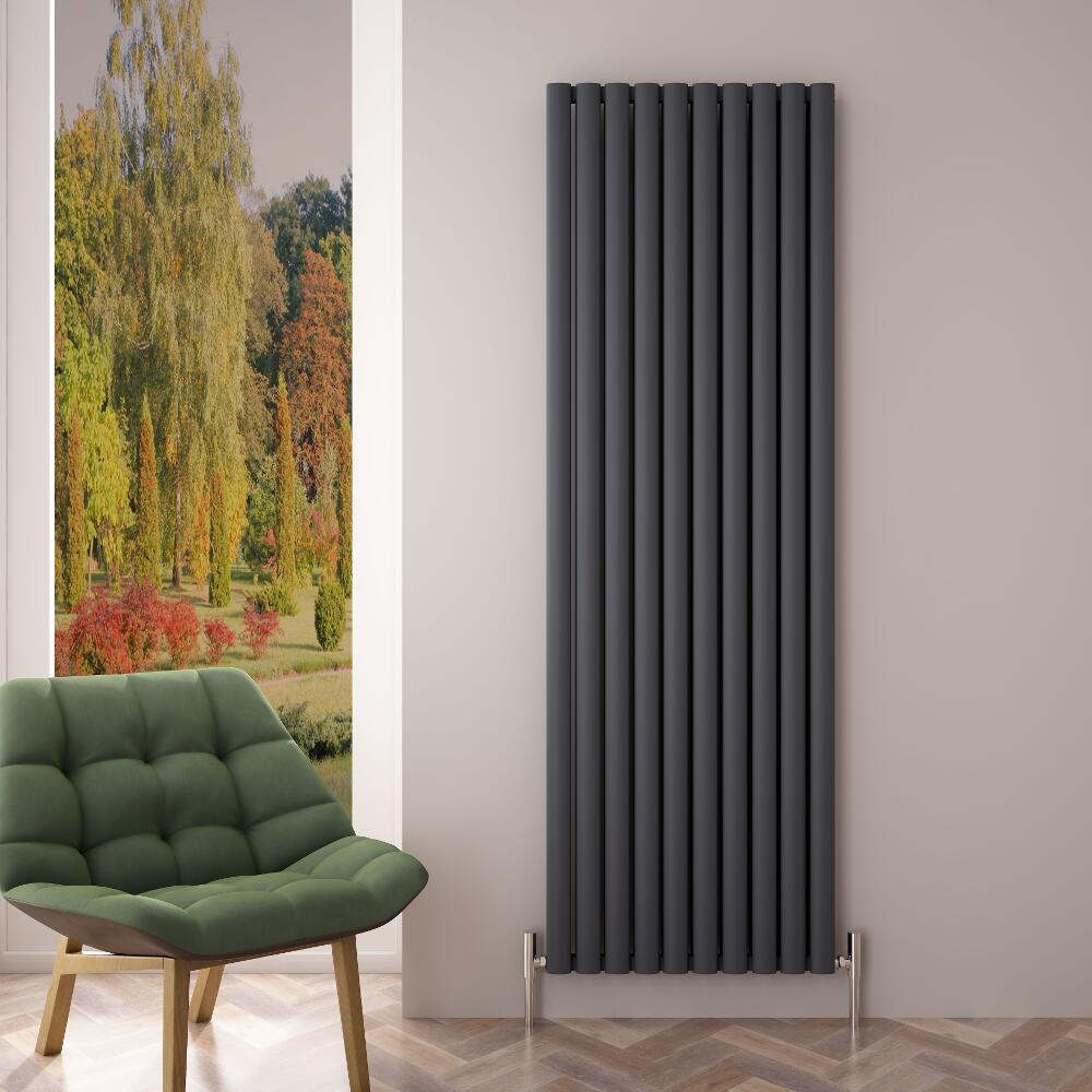 Revive Air - Anthracite Aluminum Vertical Double-Panel Designer Radiator - 70.75" x 23.25"