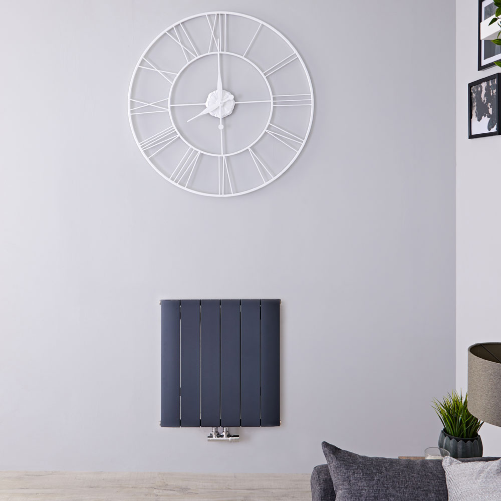 Aurora - Anthracite Aluminum Horizontal Designer Radiator - 23.5" x 22.25"