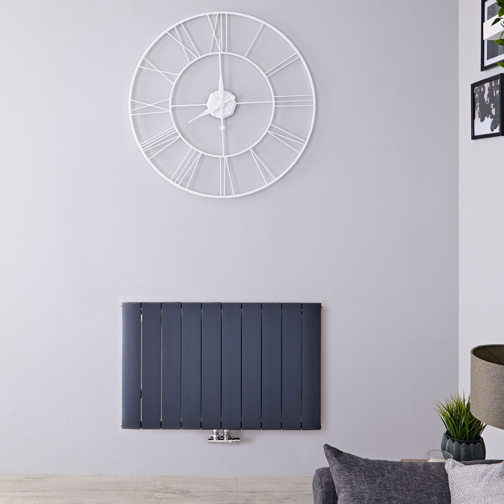 Aurora - Anthracite Aluminum Horizontal Designer Radiator - 23.5" x 37.25"